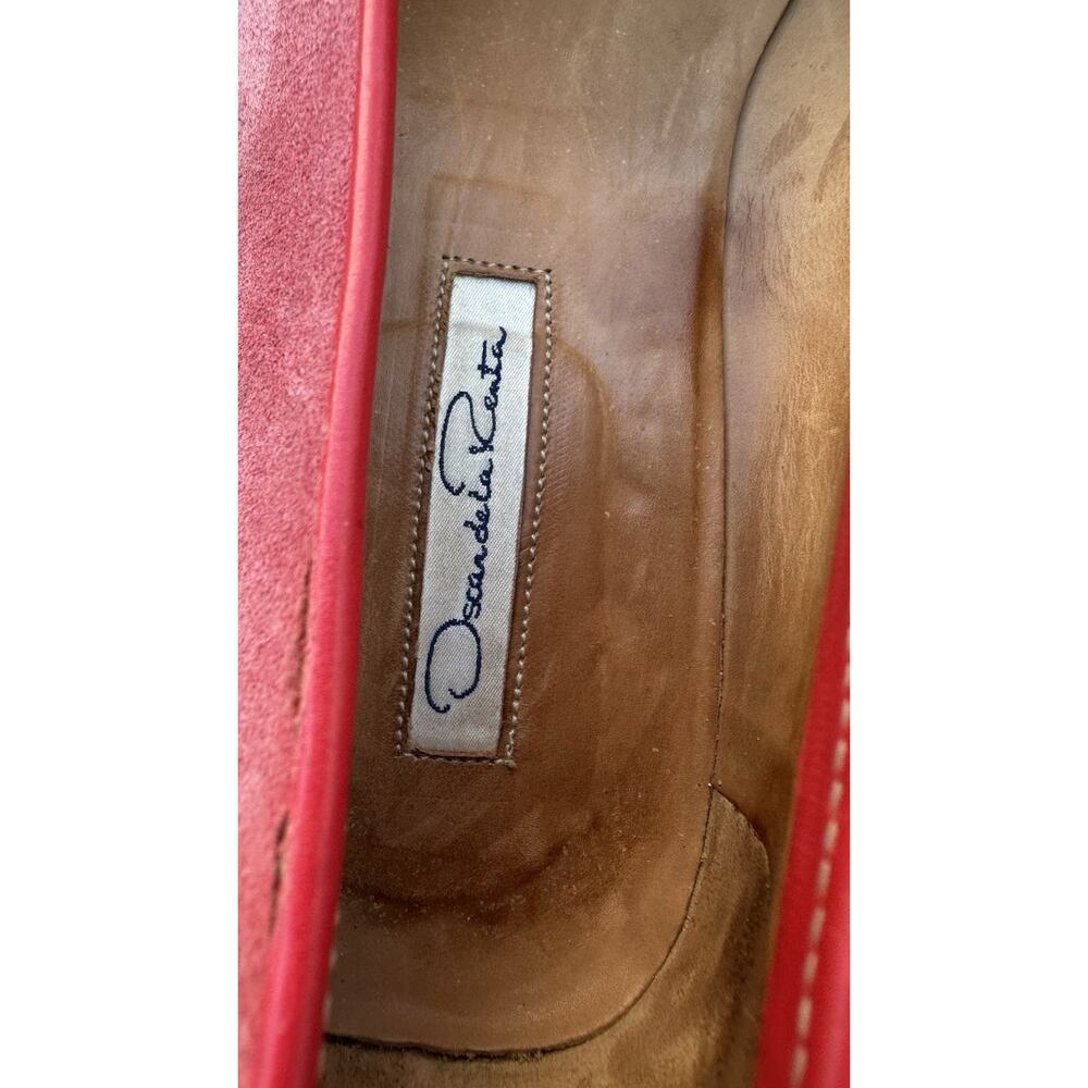 Oscar de la Renta red suede loafers Women’s Size 39.5 - Picture 12 of 15